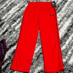 Under Armour Red Kids Sweatpants with Black Trim